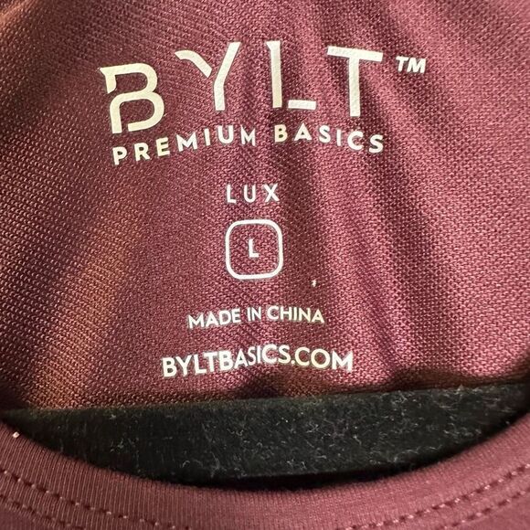 Men’s BYLT Premium Basics t shirt Lux Size Large Maroon LGCY Logo gorpcore - Picture 2 of 9